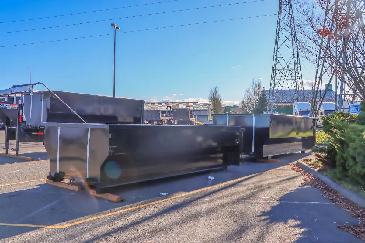 Roll-off dumpster ready for waste disposal at job site for 3 Yard Dumpster Rental in Midland